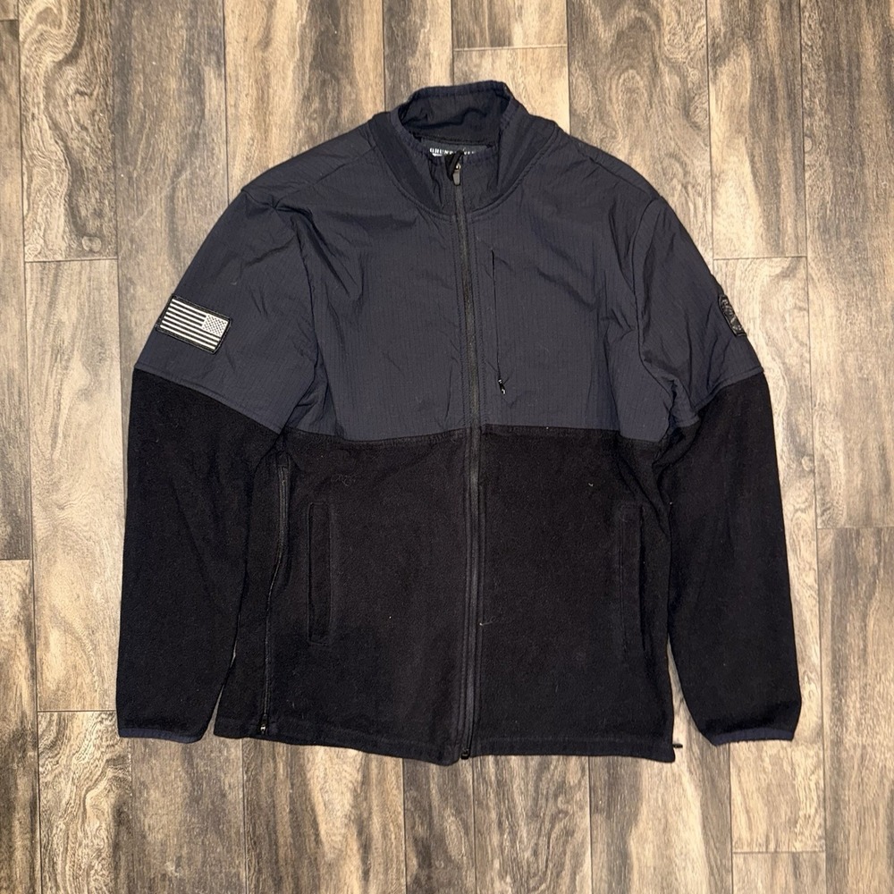 Grunt Style Full-Zip Tactical Fleece Jacket Stand-Up Collar Men's Small Black